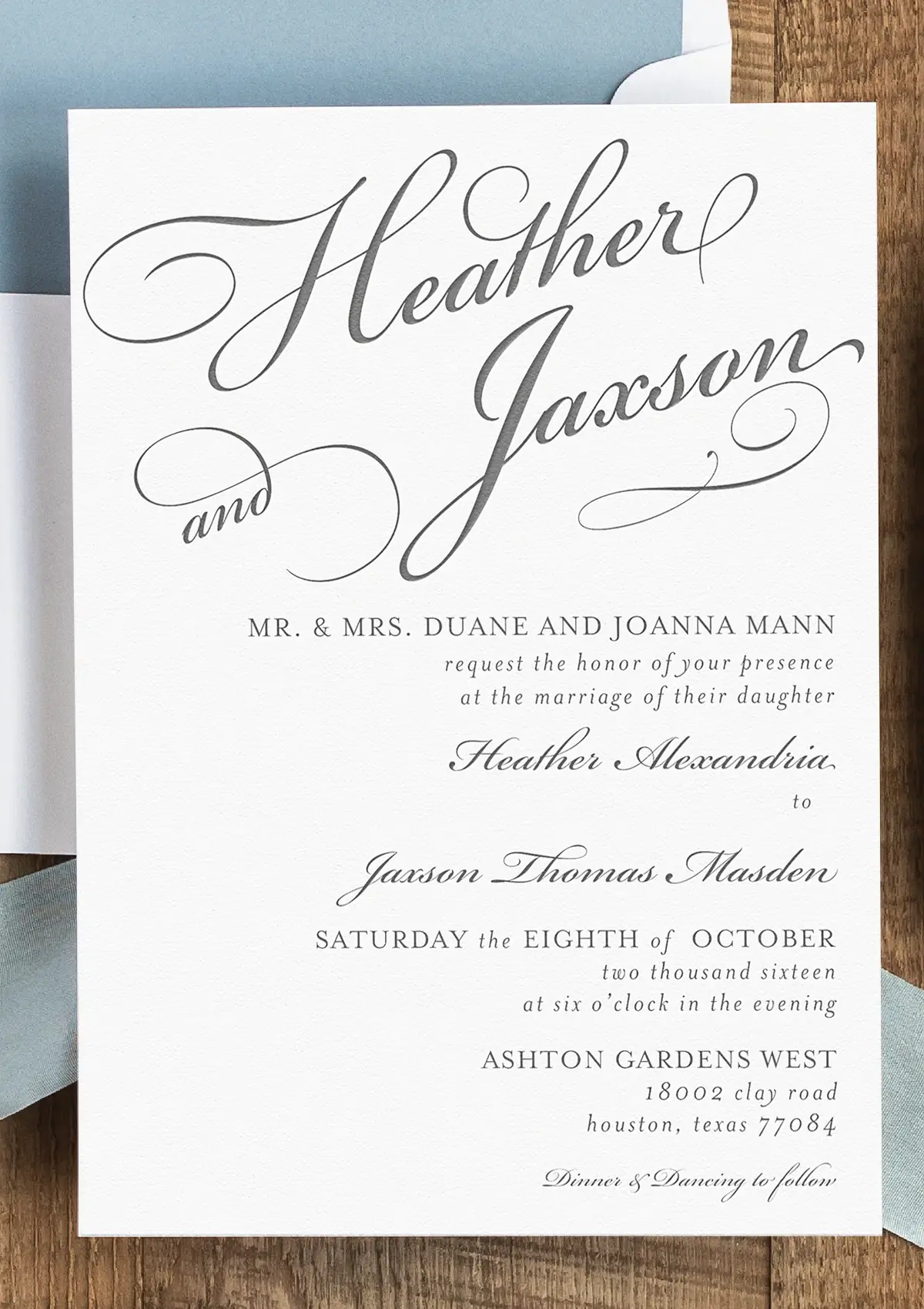 wedding invitations with rsvp cards Houston TX